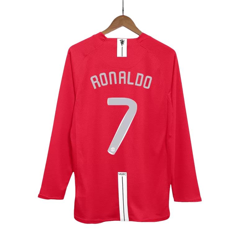 Manchester United RONALDO #7 Home Soccer Jersey Retro 2007/08 - Long Sleeve (UCL Final) - gojersey