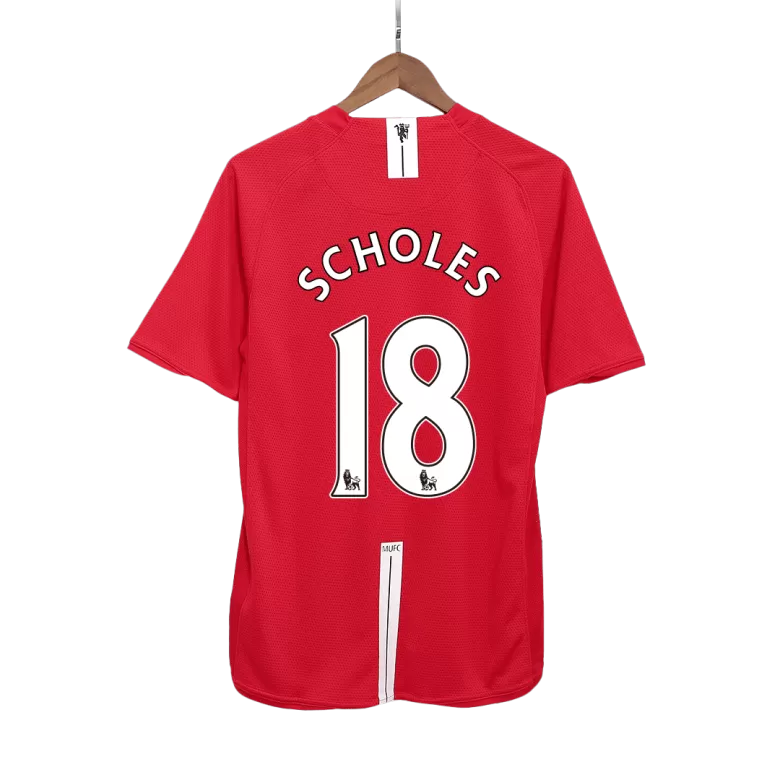 Manchester United SCHOLES #18 Home Soccer Jersey Retro 2007/08 - gojersey