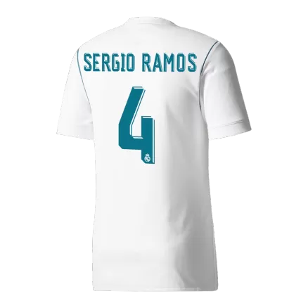 Real Madrid SERGIO RAMOS #4 Home Soccer Jersey Retro 2017/18 - gojersey