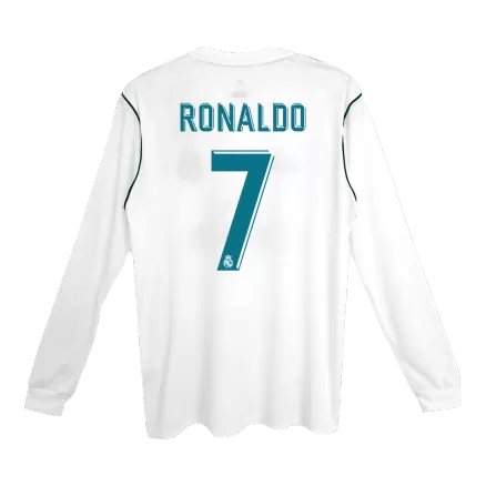 Real Madrid RONALDO #7 Home Jersey Retro 2017/18 - Long Sleeve - gojersey