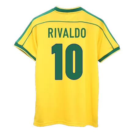 Brazil RIVALDO #10 Home Soccer Jersey Retro 1998 - gojersey