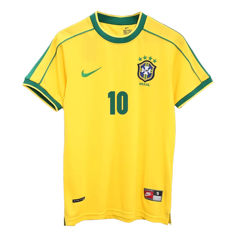 Brazil RIVALDO #10 Home Soccer Jersey Retro 1998 - gojersey