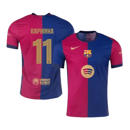 Barcelona RAPHINHA #11 Home Soccer Jersey Authentic 2024/25 - UCL Edition(Spotify Logo Without Text) - gojersey