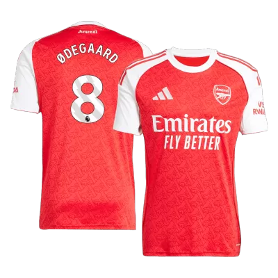 ØDEGAARD #8 Arsenal Home Soccer Jersey 2025/26 Red - gojersey