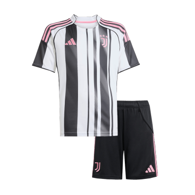 Juventus Home Soccer Jersey Kit 2025/26 Kids(Jersey+Shorts) - gojersey