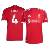 Liverpool VIRGIL #4 Home Soccer Jersey Authentic 2025/26 - gojersey