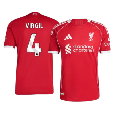 Liverpool VIRGIL #4 Home Soccer Jersey Authentic 2025/26 - gojersey