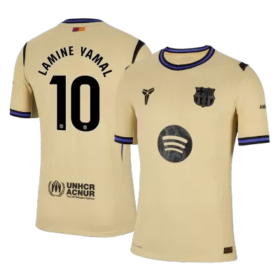 LAMINE YAMAL #10 Authentic Barcelona Away Soccer Jersey 2025/26 Yellow - UCL - gojersey