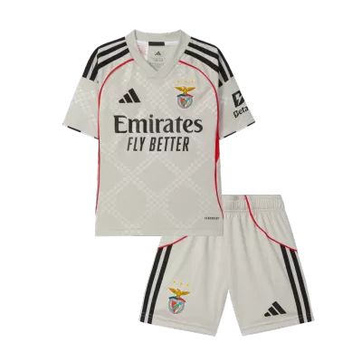 Kid's Benfica Away Soccer Jersey Kit 25/26 Beige - gojersey