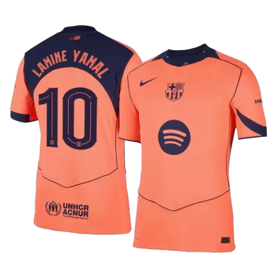 LAMINE YAMAL #10 Authentic Barcelona Third Away Soccer Jersey 25/26 Orange- UCL - gojersey
