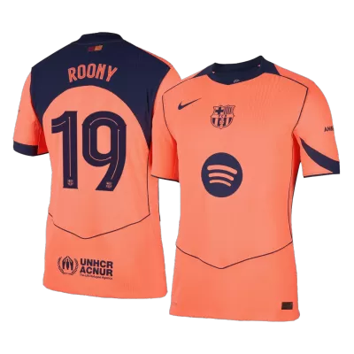 ROONY #19 Authentic Barcelona Third Away Soccer Jersey 25/26 Orange- UCL - gojersey