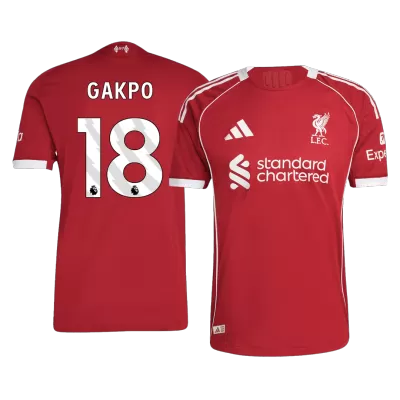 GAKPO #18 Authentic Liverpool Home Soccer Jersey 25/26 Red - gojersey