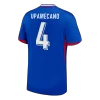 UPAMECANO #4 France Euro Home Soccer Jersey 2024 Blue - gojersey
