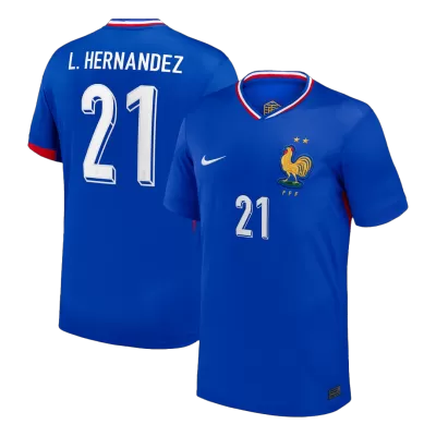 L.Hernandez #21 France Euro Home Soccer Jersey 2024 Blue - gojersey