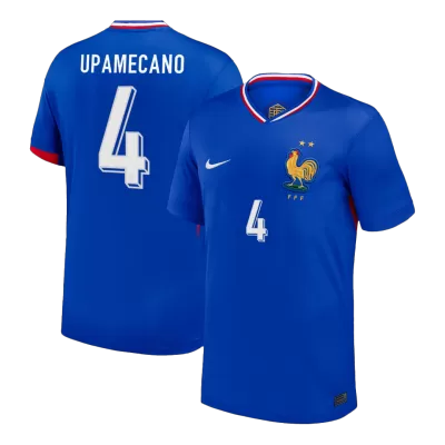 UPAMECANO #4 France Euro Home Soccer Jersey 2024 Blue - gojersey