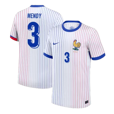 MENDY #3 France Euro Away Soccer Jersey 2024 White - gojersey