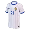 L.HERNANDEZ #21 France Euro Away Soccer Jersey 2024 White - gojersey