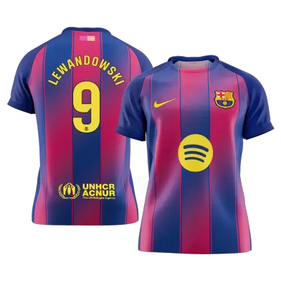 Barcelona LEWANDOWSKI #9 Home Soccer Jersey 2025/26 - gojersey